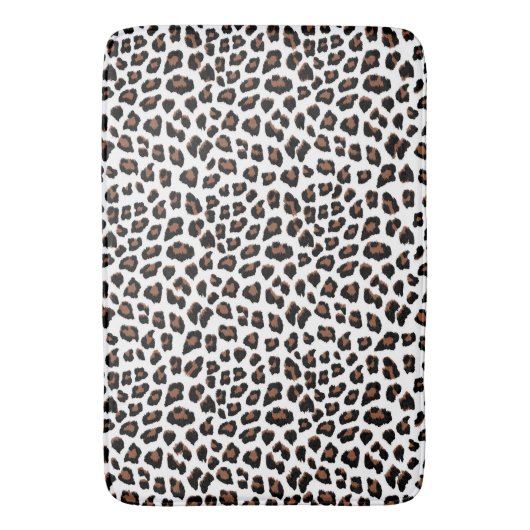 Tapis De Bain Empreinte de léopard blanc (devant Vertical)
