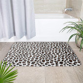 Tapis De Bain Empreinte de léopard blanc