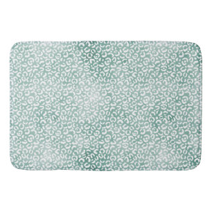 Tapis De Bain Empreinte de léopard blanc à la menthe