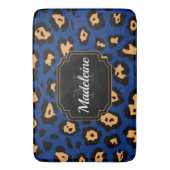 Tapis De Bain Empreinte de léopard bleu (devant Vertical)