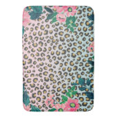Tapis De Bain Empreinte de léopard de Parties scintillant floral (devant Vertical)