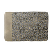 Tapis De Bain Empreinte de léopard Glittery sur Glossy Grey (Devant)