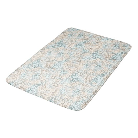 Tapis De Bain Empreinte de léopard Gold turquoise (Angle)