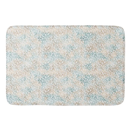 Tapis De Bain Empreinte de léopard Gold turquoise (Devant)