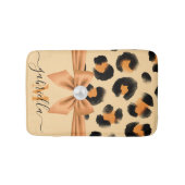 Tapis De Bain Empreinte de léopard mignon et Bow (Devant)