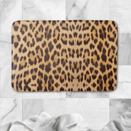 Tapis De Bain empreinte de léopard mode branché style safari sau