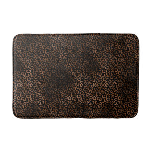 Tapis De Bain Empreinte de léopard noir Brown Glam