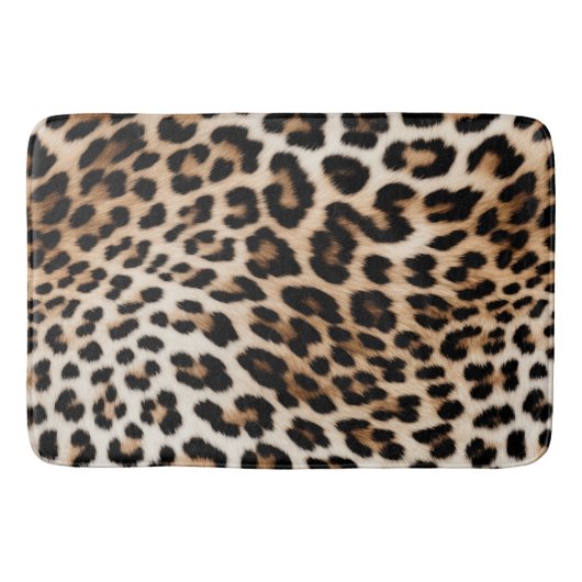 Tapis De Bain Empreinte de léopard noir crème (Devant)