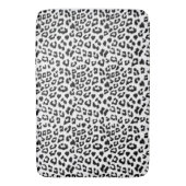 Tapis De Bain Empreinte de léopard noir et blanc (devant Vertical)