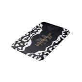 Tapis De Bain Empreinte de léopard noir et blanc (Angle)