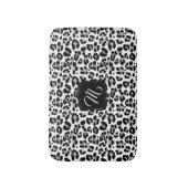 Tapis De Bain Empreinte de léopard noir et blanc avec le (Devant (Vertical))