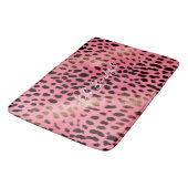 Tapis De Bain Empreinte de léopard noir rose Abstrait (Angle)