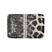 Tapis De Bain Empreinte de léopard Parties scintillant argent (Devant)