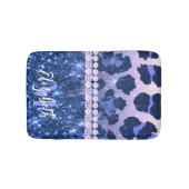 Tapis De Bain Empreinte de léopard Parties scintillant bleue (Devant)