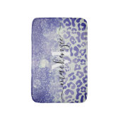 Tapis De Bain Empreinte de léopard Parties scintillant bleue (Devant (Vertical))
