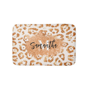 Tapis De Bain Empreinte de léopard Parties scintillant d'or