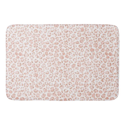 Tapis De Bain Empreinte de léopard Parties scintillant rose vif (Devant)