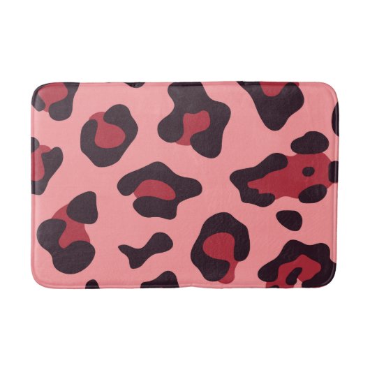 Tapis De Bain Empreinte de léopard rose (Devant)