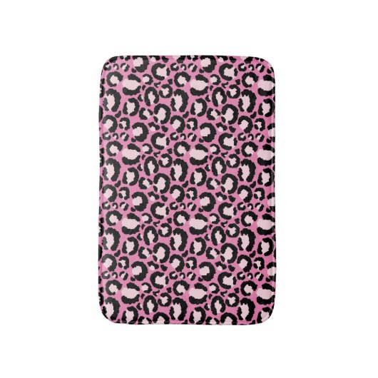 Tapis De Bain Empreinte de léopard rose (Devant (Vertical))