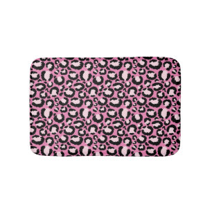 Tapis De Bain Empreinte de léopard rose