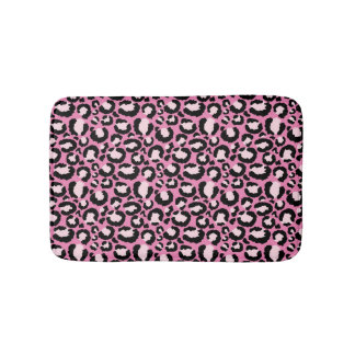 Tapis De Bain Empreinte de léopard rose