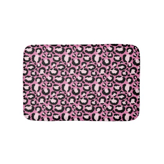 Tapis De Bain Empreinte de léopard rose (Devant)