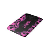 Tapis De Bain Empreinte de léopard rose et violet (Angle)