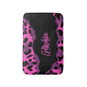 Tapis De Bain Empreinte de léopard rose et violet (Devant (Vertical))