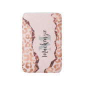 Tapis De Bain Empreinte de léopard rose Gold Parties scintillant (Devant (Vertical))