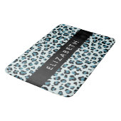 Tapis De Bain Empreinte de léopard, Spots, Leopard Bleu, Votre N (Angle)