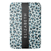 Tapis De Bain Empreinte de léopard, Spots, Leopard Bleu, Votre N (devant Vertical)
