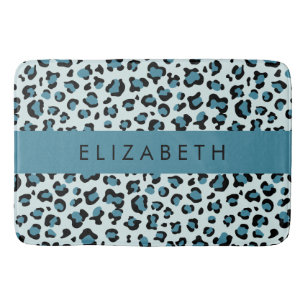 Tapis De Bain Empreinte de léopard, Spots, Leopard Bleu, Votre N