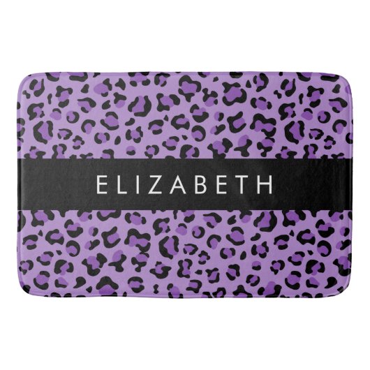 Tapis De Bain Empreinte de léopard, Spots, Leopard Violet, Votre (Devant)