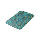 Tapis De Bain Empreinte de léopard sur matelas bleu douillet (Angle)