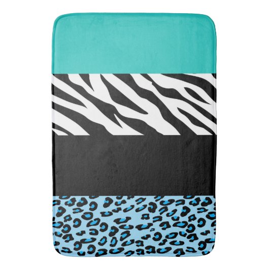 Tapis De Bain Empreinte de léopard, Zebra Print, Poster de anima (devant Vertical)