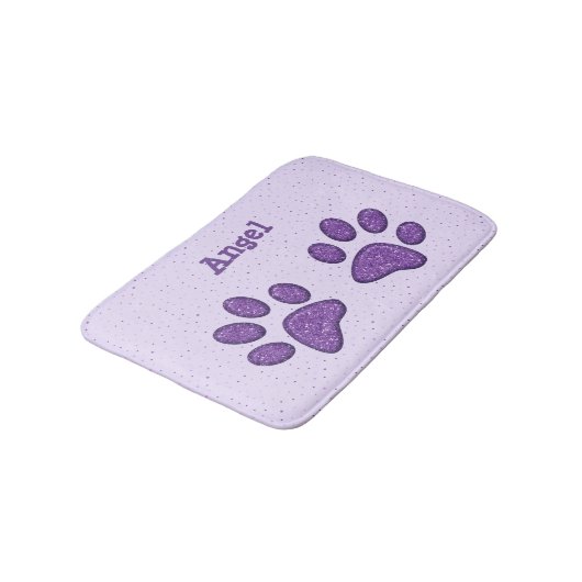 Tapis De Bain empreinte de patte de scintillement de chat - (Angle)