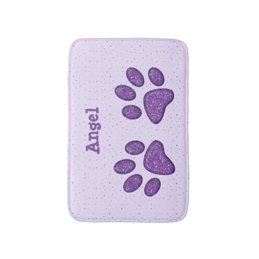 Tapis De Bain empreinte de patte de scintillement de chat - (Devant (Vertical))