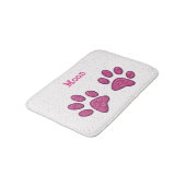 Tapis De Bain empreinte de patte de scintillement de chat - rose (Angle)