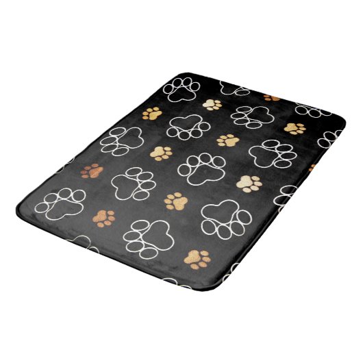 Tapis De Bain Empreinte de patte mignon de chien d'amusement (Angle)