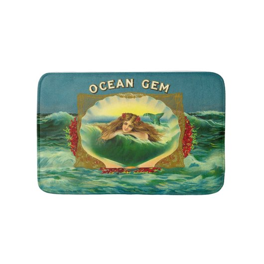 Tapis De Bain Empreinte étiquette cigare de sirène Ocean Gem (Devant)