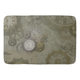 Tapis De Bain Empreinte vert olive vapeur vintage