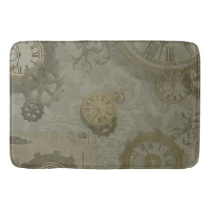 Tapis De Bain Empreinte vert olive vapeur vintage