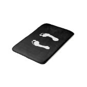 Tapis De Bain Empreintes de pas Blanc-Embouties (noir) (Angle)