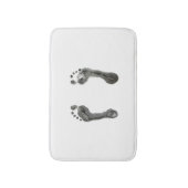 Tapis De Bain Empreintes de pas encrées (blanches) (Devant (Vertical))