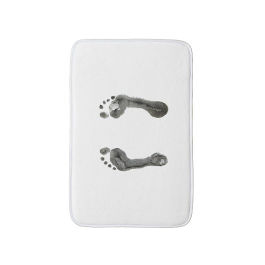 Tapis De Bain Empreintes de pas encrées (blanches) (Devant (Vertical))
