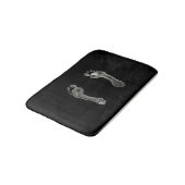 Tapis De Bain Empreintes de pas encrées (noir) (Angle)