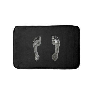 Tapis De Bain Empreintes de pas encrées (noir)