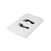 Tapis De Bain Empreintes de pas Noir-Embouties (blanches) (Angle)