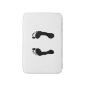Tapis De Bain Empreintes de pas Noir-Embouties (blanches) (Devant (Vertical))
