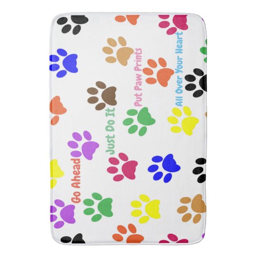 Tapis De Bain Empreintes de pattes (devant Vertical)